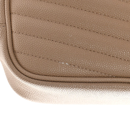 Saint Laurent Grain De Poudre Matelasse Monogram Mini Lou Camera Bag Dark Beige 12 of 12
