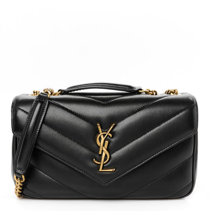 Saint Laurent Lambskin Chevron Quilted Small Loulou Black 1 of 13