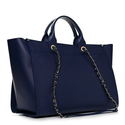 Chanel Caviar Small Studded Deauville Tote Navy 2 of 10