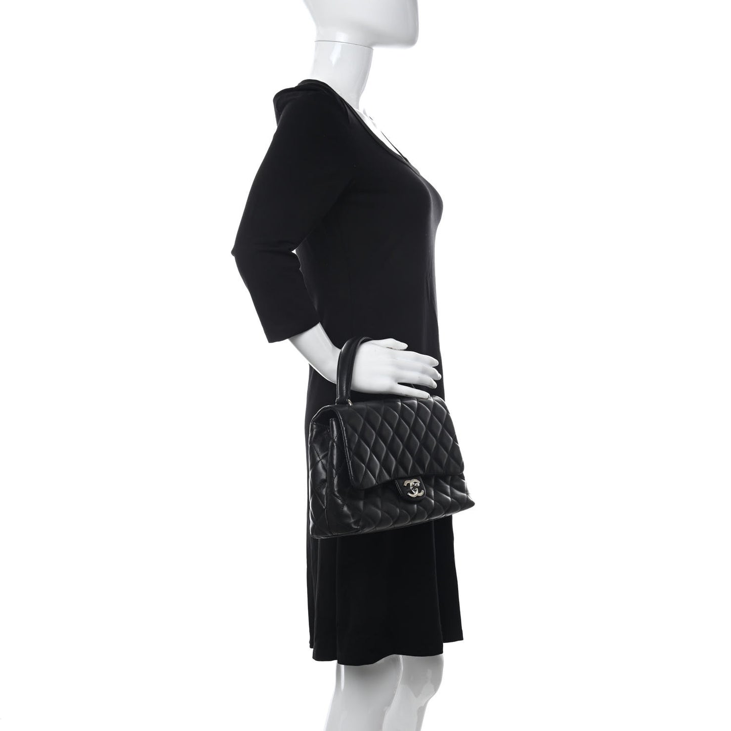 Lambskin Quilted Medium Kelly Flap Black
