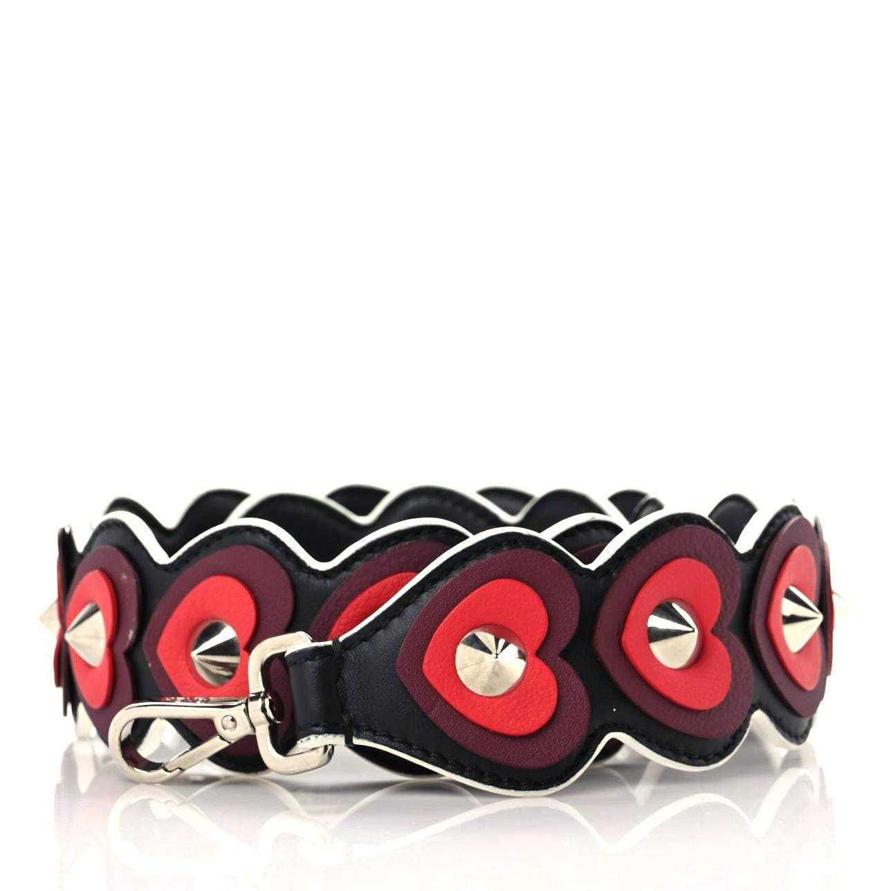 Vitello Dolce Heart Spike Studded Strap You Black Multicolor