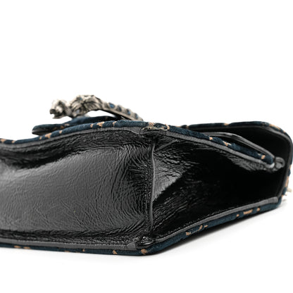 Gucci Velvet Skipper Crystal GG Monogram Small Dionysus Shoulder Bag Blue Beige Black 11 of 12
