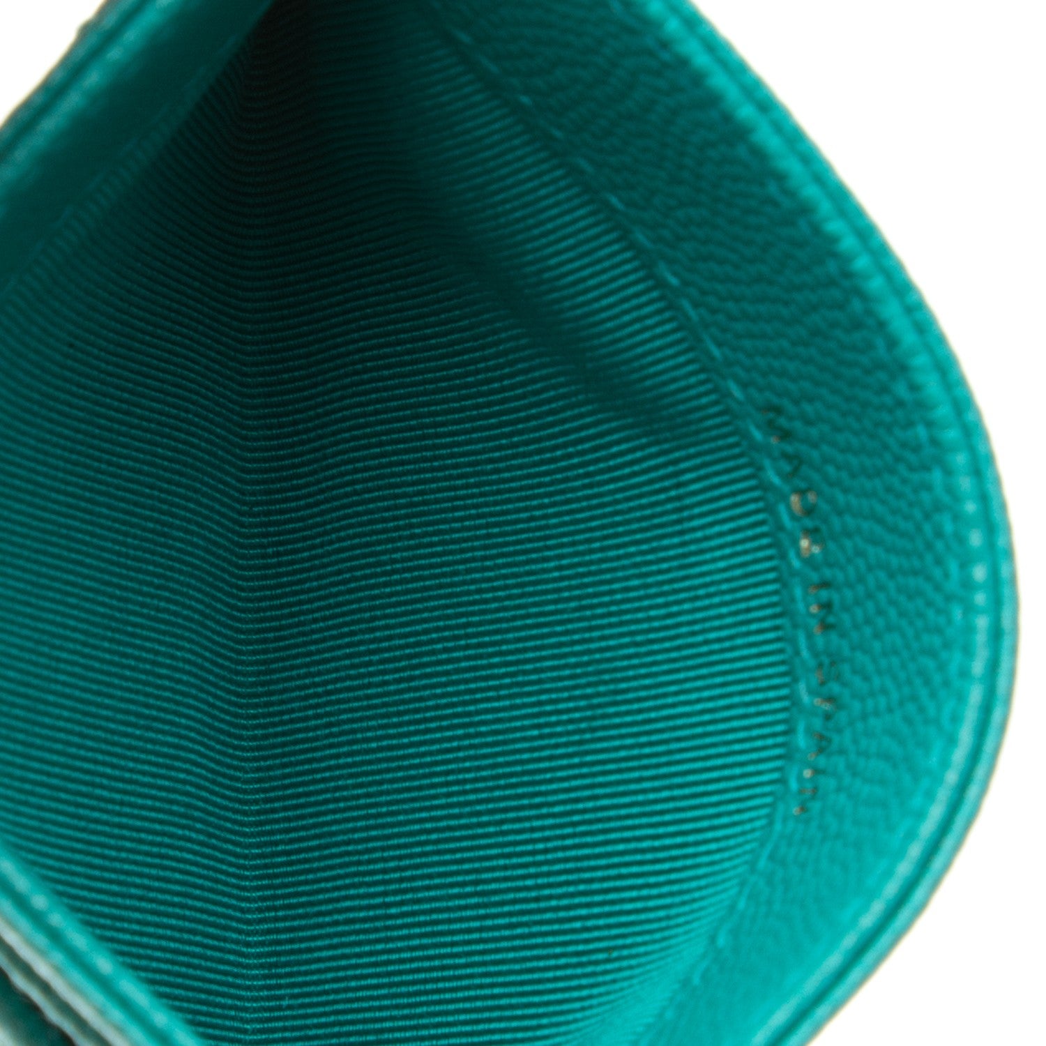 Chanel Caviar Quilted Card Holder Turquoise 5 of 8