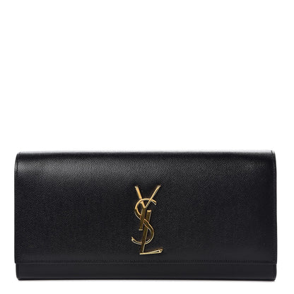 Saint Laurent Grain De Poudre Monogram Cassandre Clutch Black 1 of 6