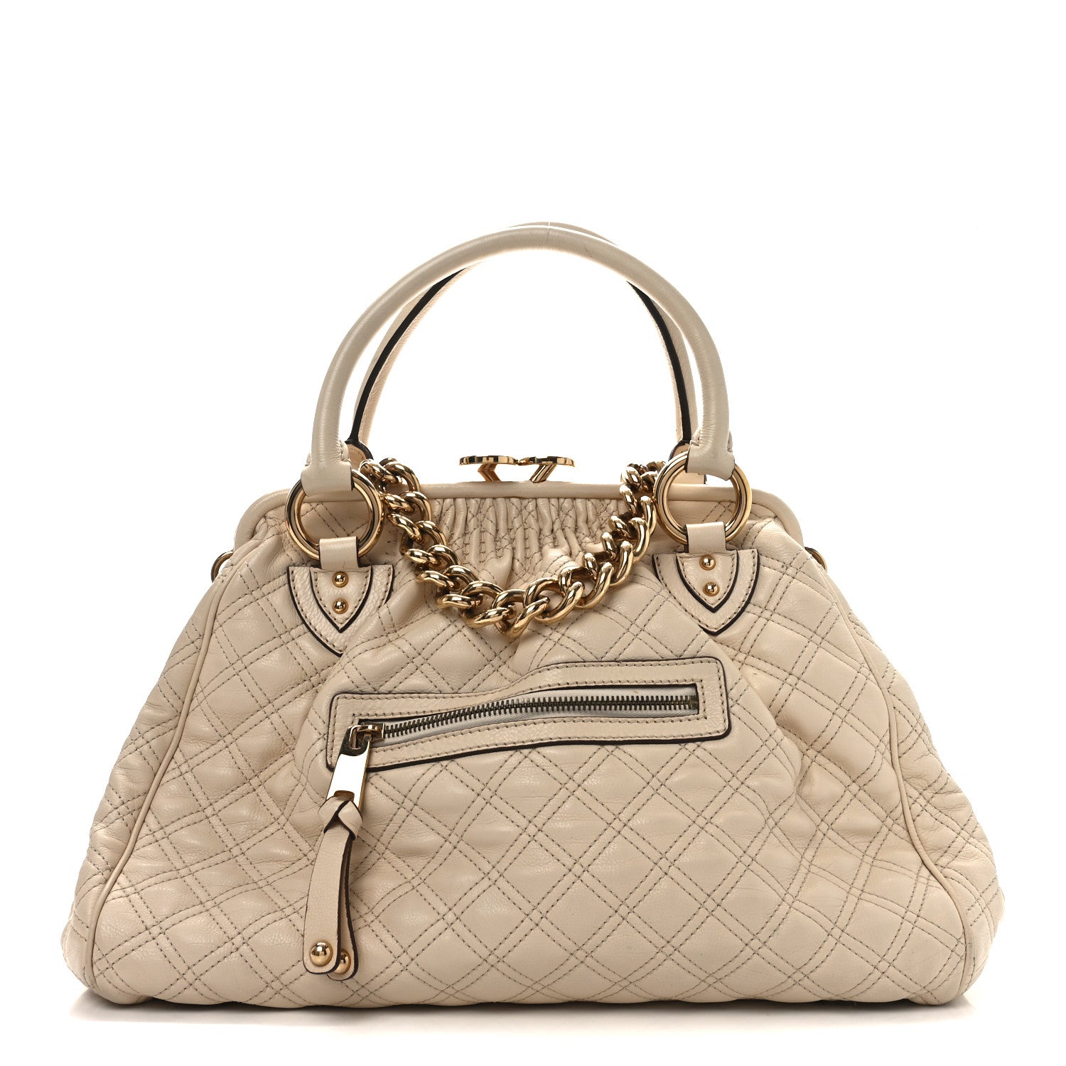 Marc Jacobs Calfskin Quilted Stam Beige 1 of 10
