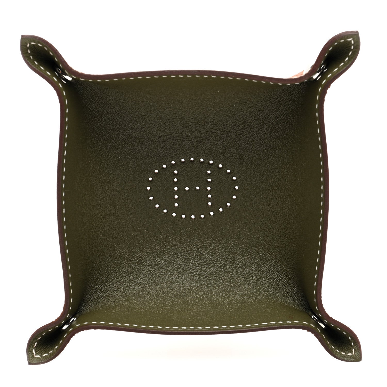 Hermes Taurillon Clemence Swift Mini Mises et Relances Change Tray Vert Veronese Fauve 1 of 5