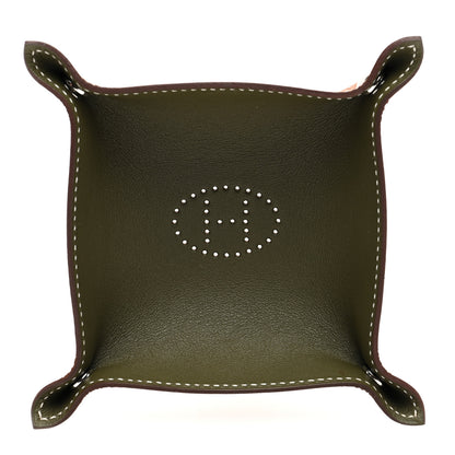 Hermes Taurillon Clemence Swift Mini Mises et Relances Change Tray Vert Veronese Fauve 1 of 5