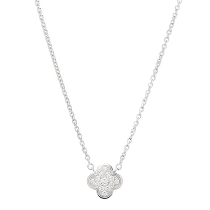 Van Cleef & Arpels 18K White Gold Diamond Pure Alhambra Pendant Necklace 1 of 8