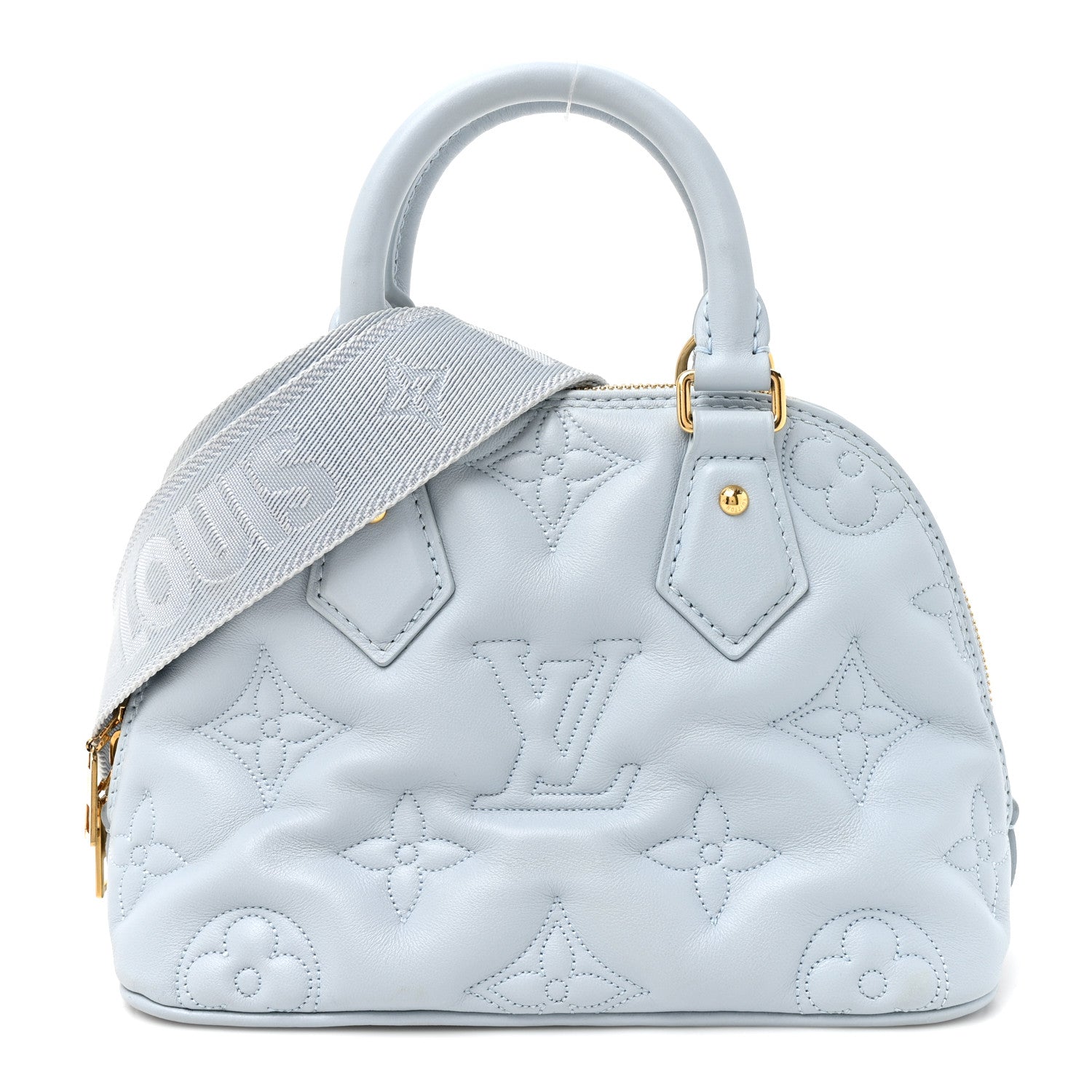 Louis Vuitton Calfskin Bubblegram Alma BB Ice Blue 1 of 10