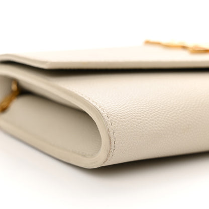 Saint Laurent Grain De Poudre Monogram Uptown Chain Wallet Crema Soft 8 of 12