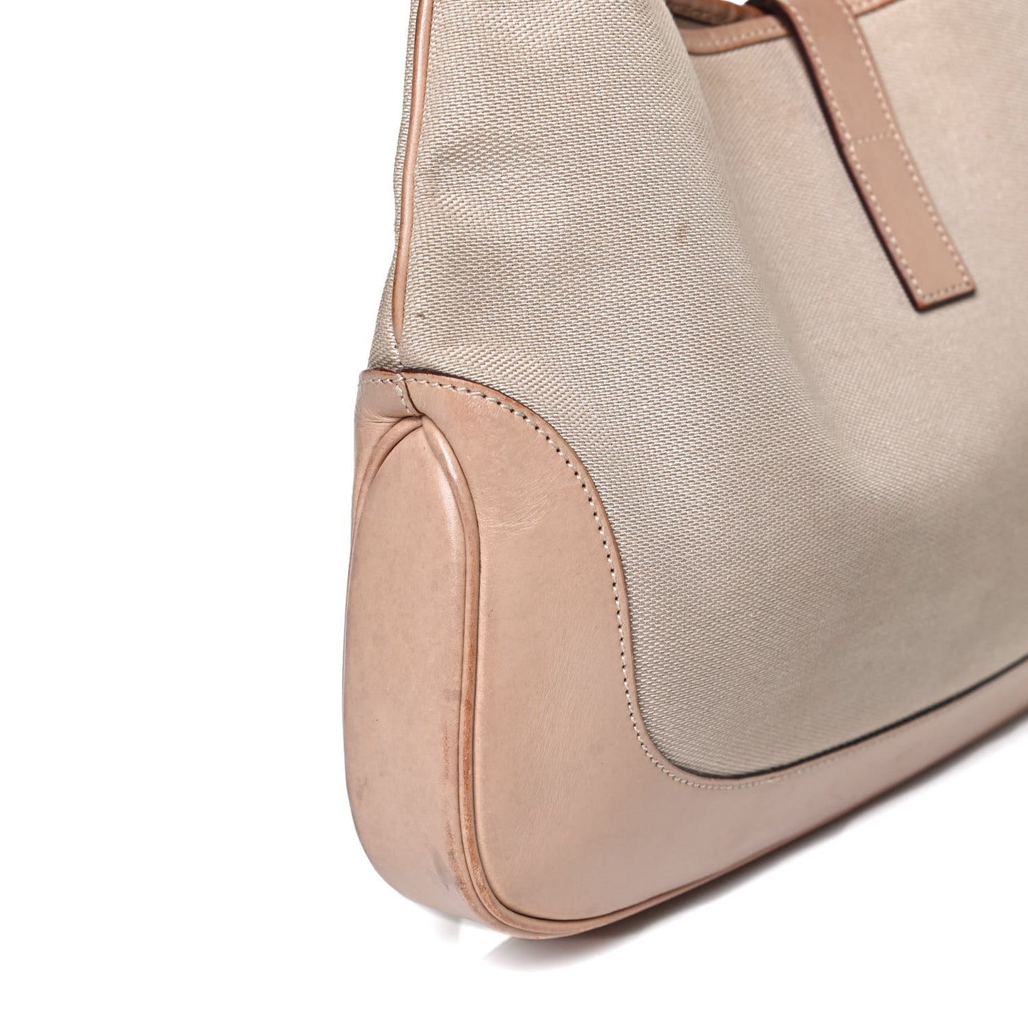 Canvas Calfskin Jackie O Hobo Beige