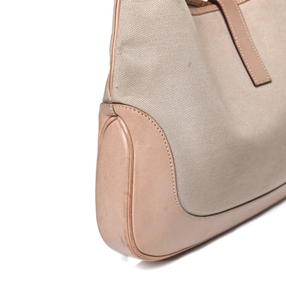 Gucci Canvas Calfskin Jackie O Hobo Beige 12 of 25