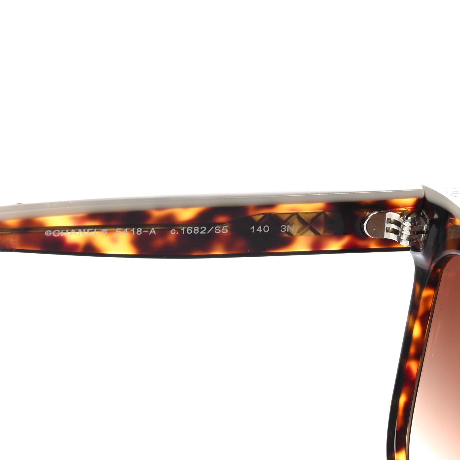 Chanel Acetate Logo Shield Sunglasses 5418 Tortoise 6 of 10
