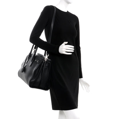 Saint Laurent Grained Calfskin Medium Souple Sac De Jour Black 2 of 6