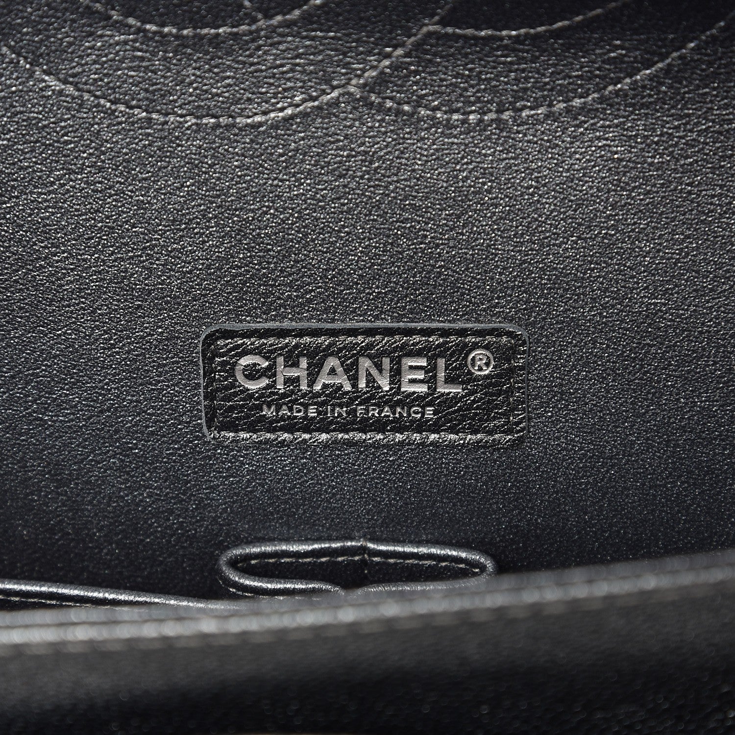 Chanel Metallic Caviar Quilted Maxi Double Flap Charcoal 7 of 8