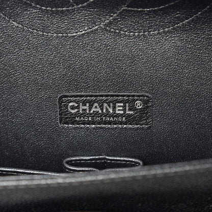 Chanel Metallic Caviar Quilted Maxi Double Flap Charcoal 7 of 8