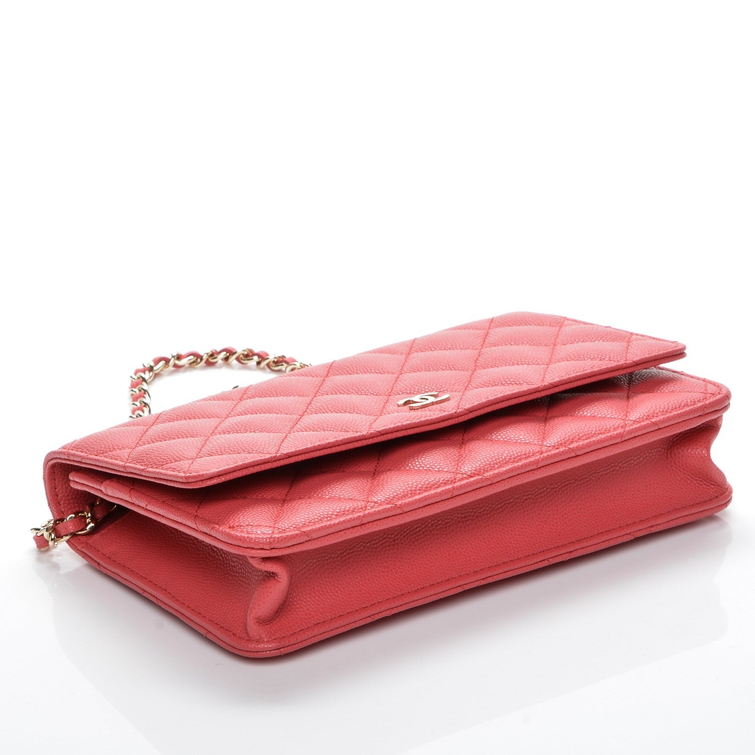 Chanel Caviar Quilted Wallet On Chain WOC Dark Pink 4 of 8