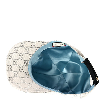 Gucci Canvas Lame GG Monogram Rush Baseball Hat M Gardenia Silver 4 of 8
