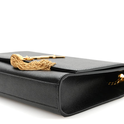 Saint Laurent Grain De Poudre Medium Classic Monogram Kate Tassel Satchel Black 9 of 9