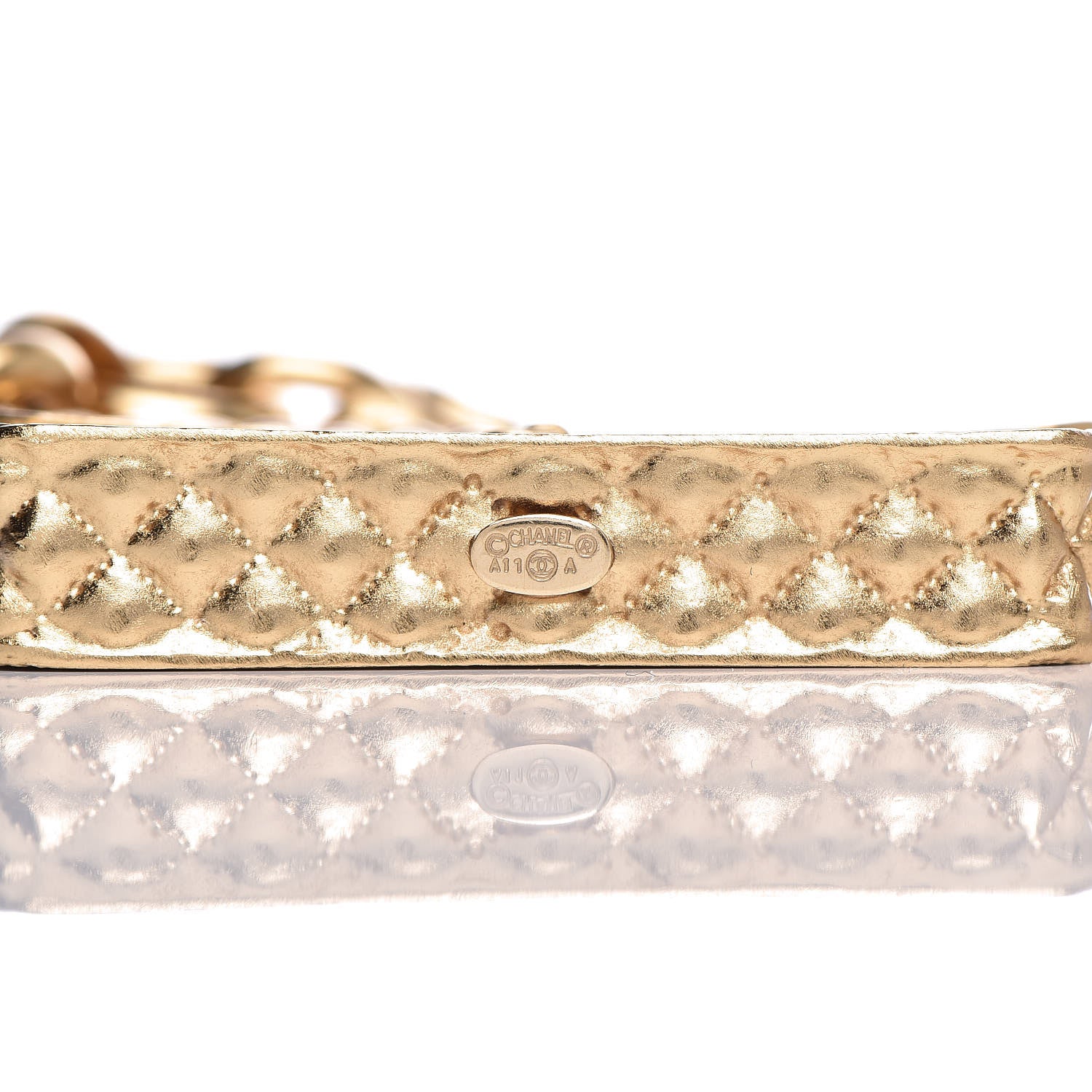 Chanel Quilted Flap Keychain Gold 3 of 3