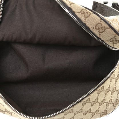 Gucci Monogram Dollar Calfskin Waist Pouch Beige Ebony Testa di Moro Marrone Scuro 6 of 8