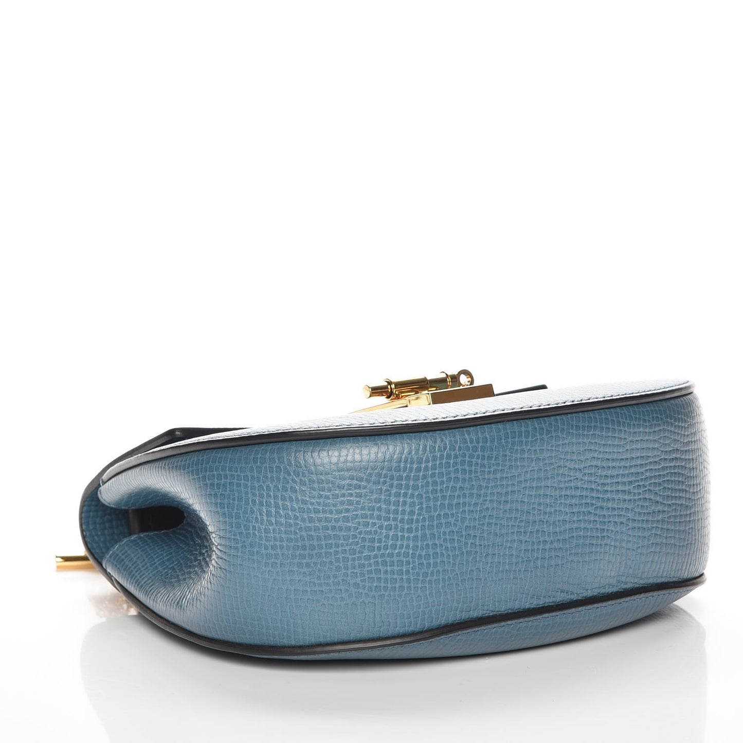 Grained Calfskin Lambskin Mini Bi-Color Drew Shoulder Bag Blue Black