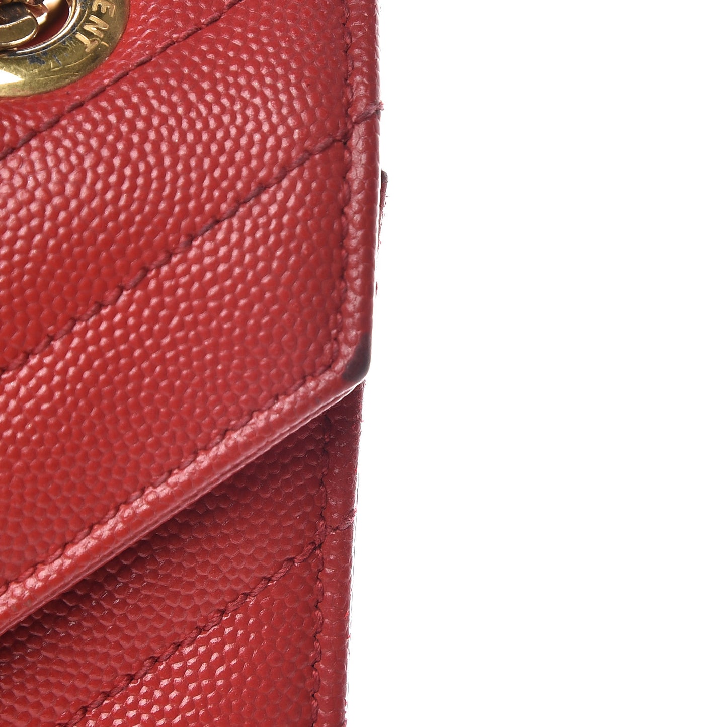 Grain De Poudre Matelasse Chevron Large Monogram Satchel Lipstick Red
