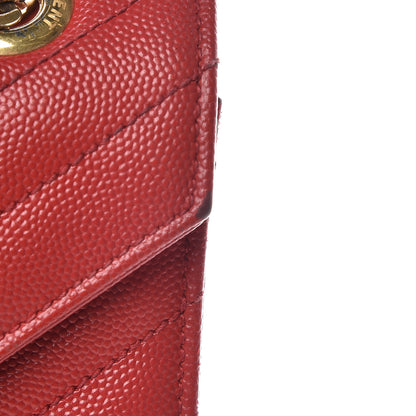 Saint Laurent Grain De Poudre Matelasse Chevron Large Monogram Satchel Lipstick Red 14 of 24