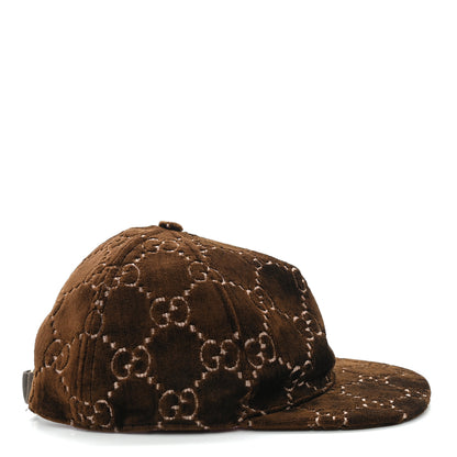 Gucci Velvet GG Monogram Baseball Cap XL Brown 5 of 9