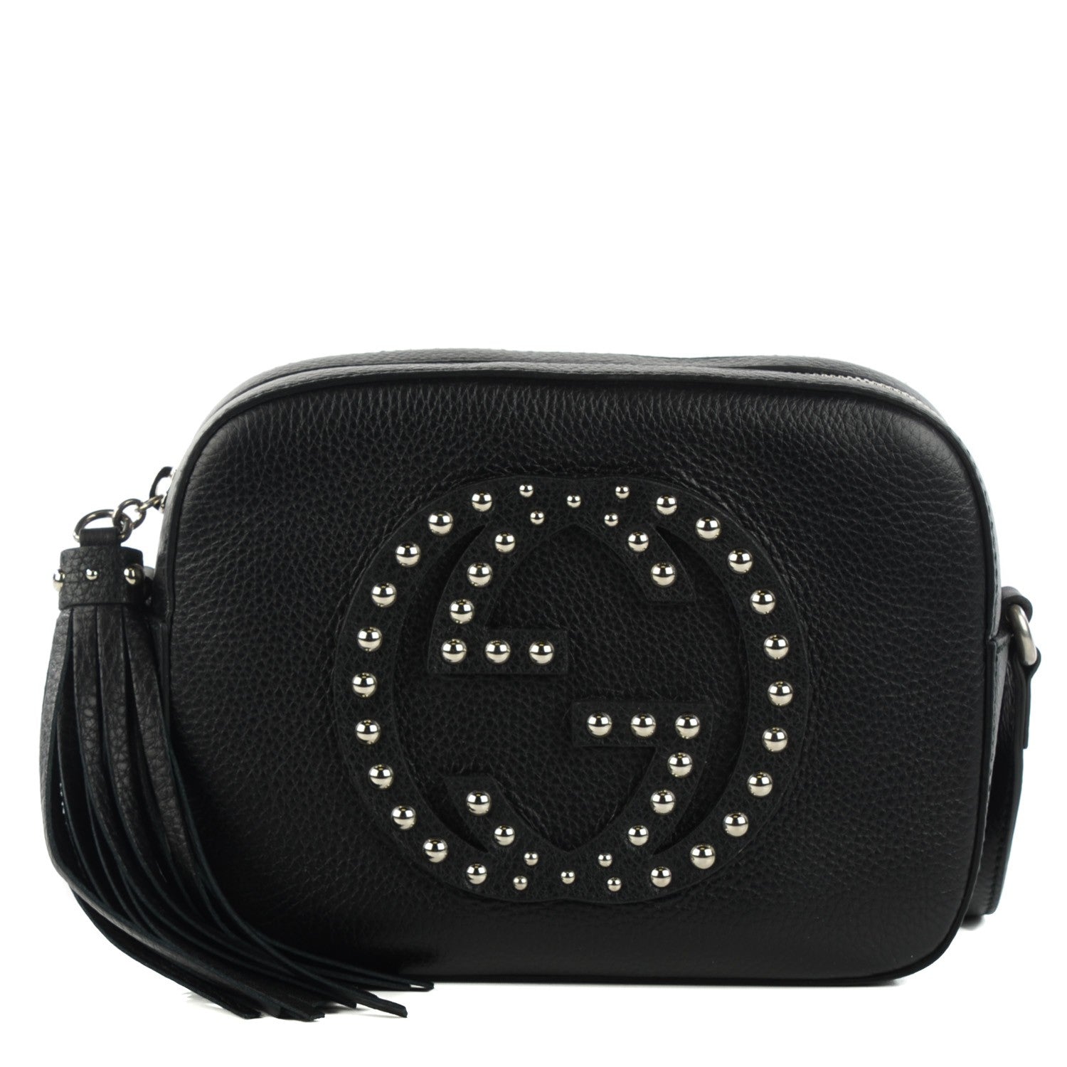Gucci Pebbled Calfskin Studded Small Soho Disco Bag Black 1 of 7