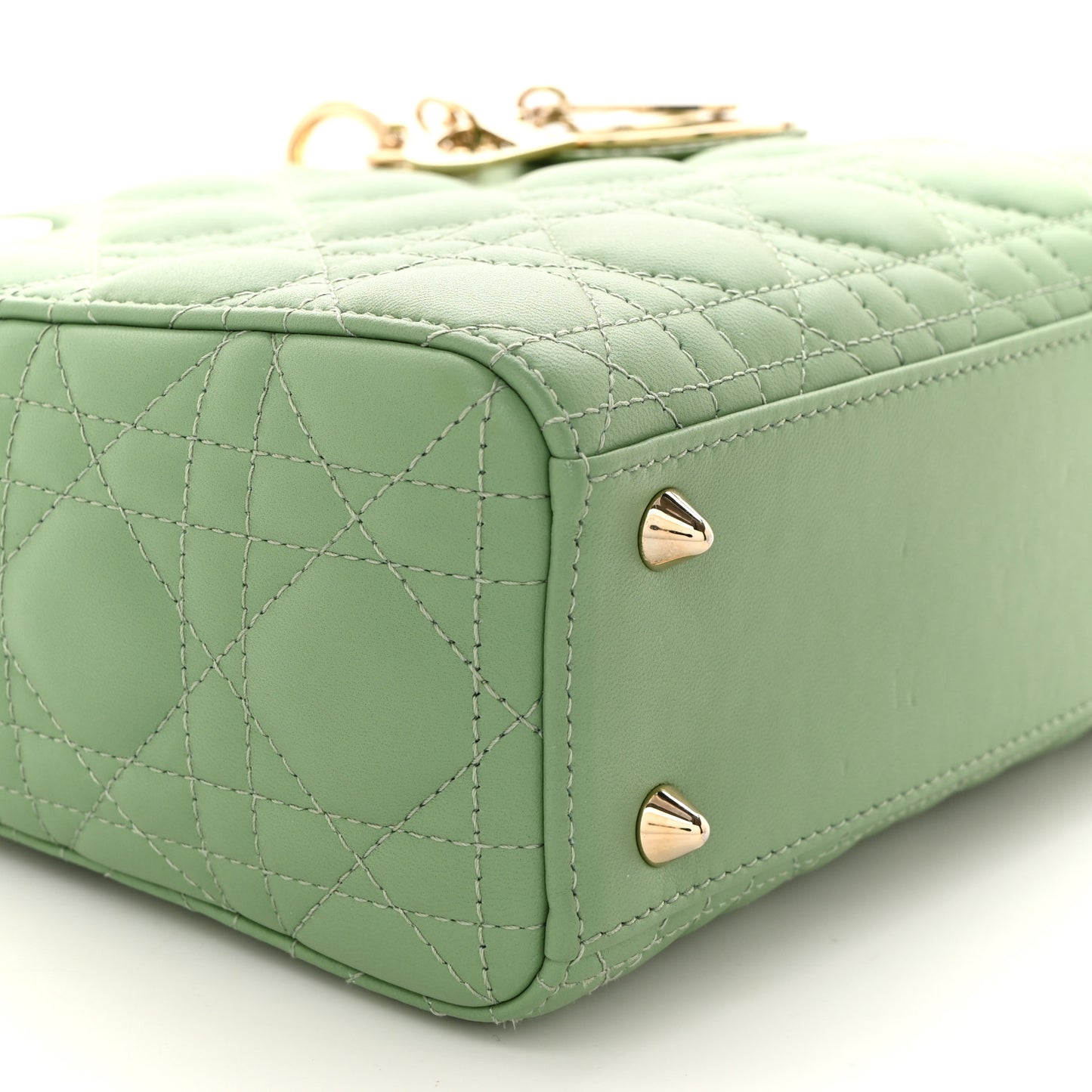 Lambskin Cannage Small My ABCDior Lady Dior Green