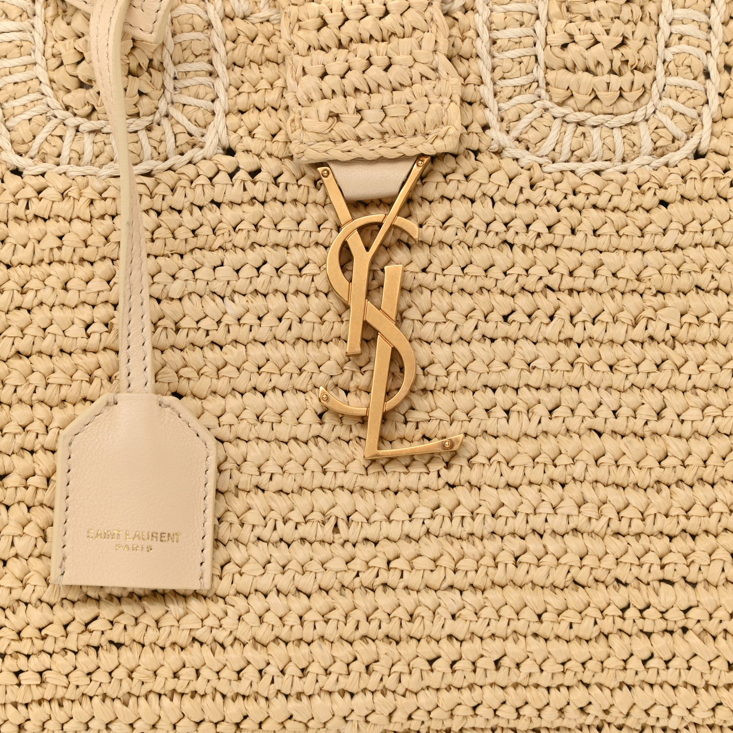 Saint Laurent Raffia Baby Monogram Downtown Cabas Naturale 8 of 12