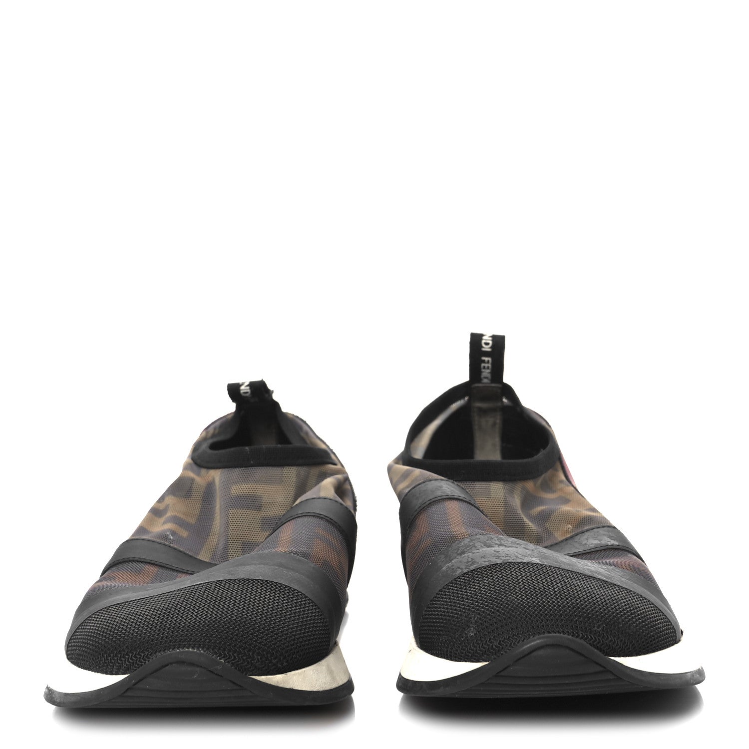 Fendi Technical Mesh Tulle FF Slip On Sneaker 37.5 Red Tobacco 3 of 11