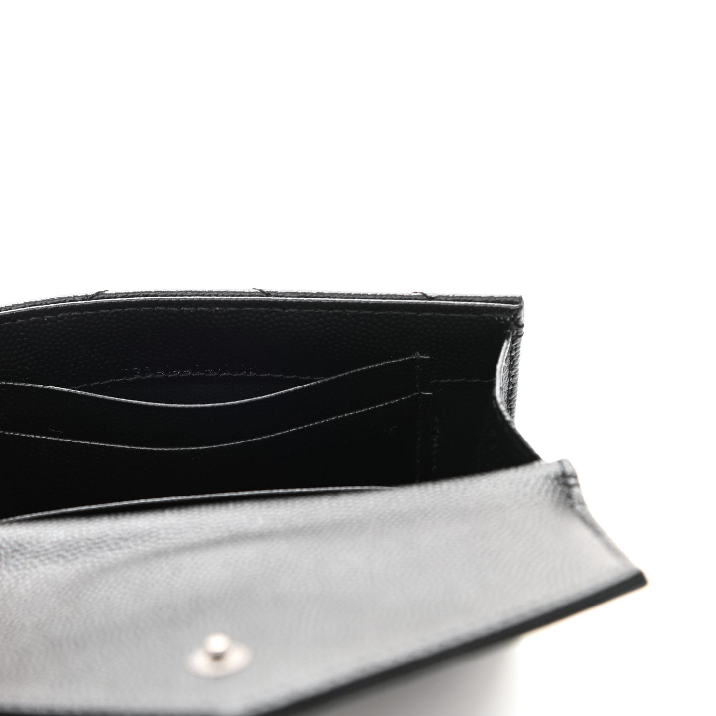 Grain De Poudre Matelasse Chevron Small Monochrome Monogram Envelope Wallet Black