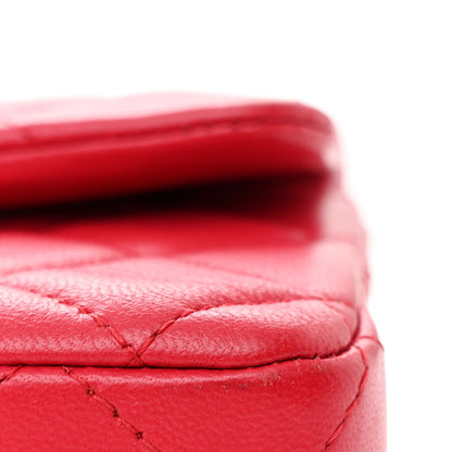 Chanel Lambskin Quilted Mini Rectangular Flap Dark Red 11 of 12