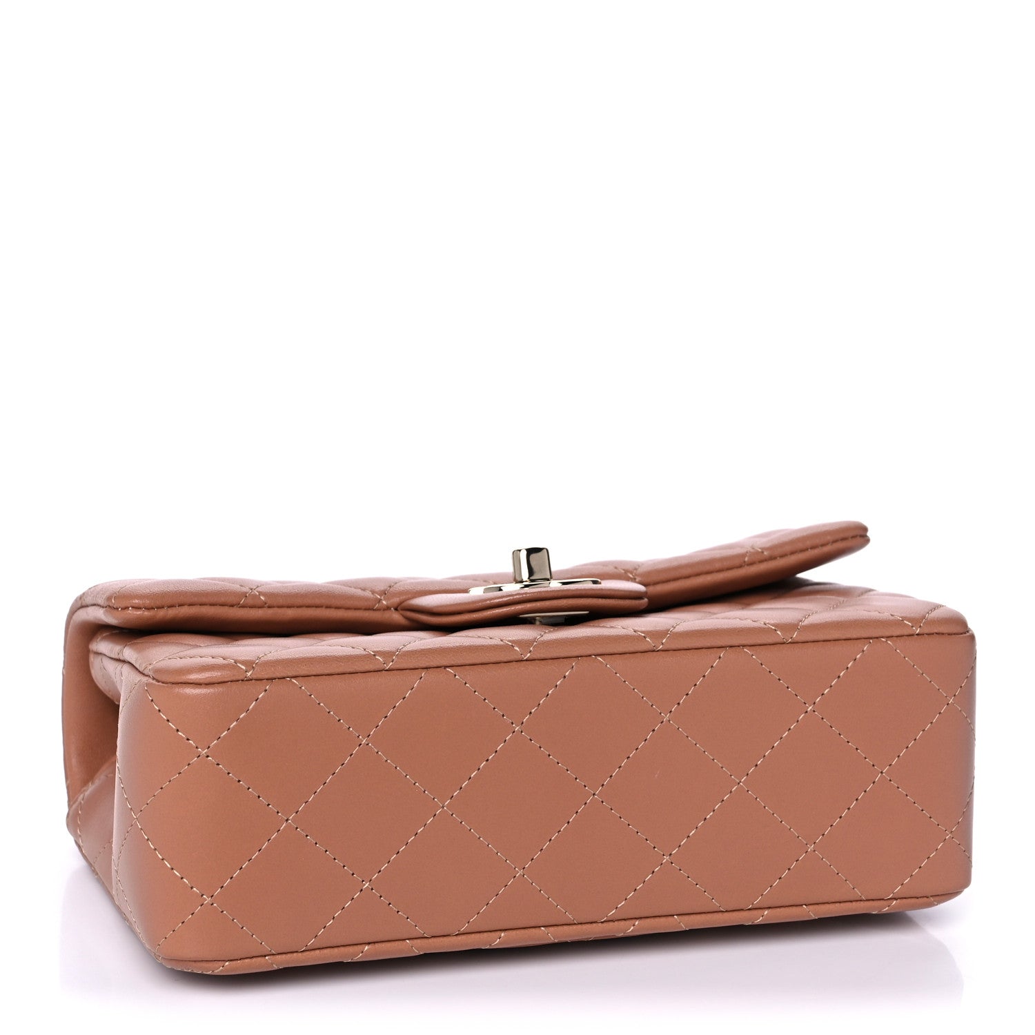 Chanel Lambskin Quilted Mini Rectangular Flap Brown 4 of 14