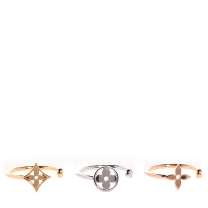 Louis Vuitton Monogram 3 Golds and Diamonds Idylle Ring Set 52 US 6 1 of 10