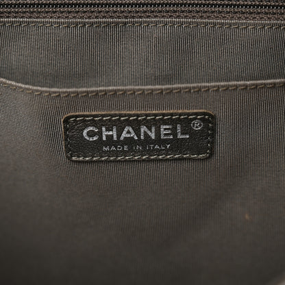 Chanel Metallic Calfskin Quilted Small XXL Travel Flap Bag Dark Silver 6 of 11