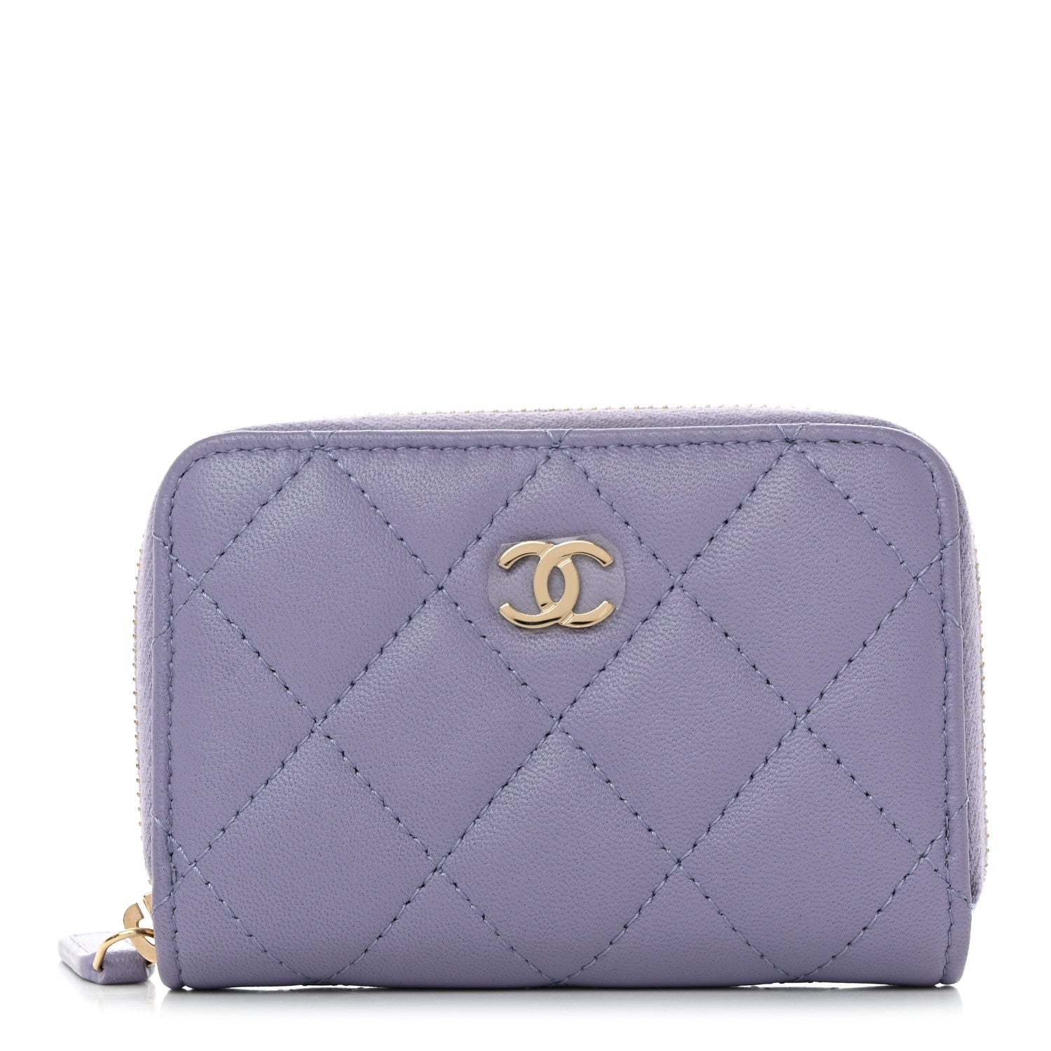 Chanel Caviar Quilted Zip Coin Purse Light Purple 1 of 8