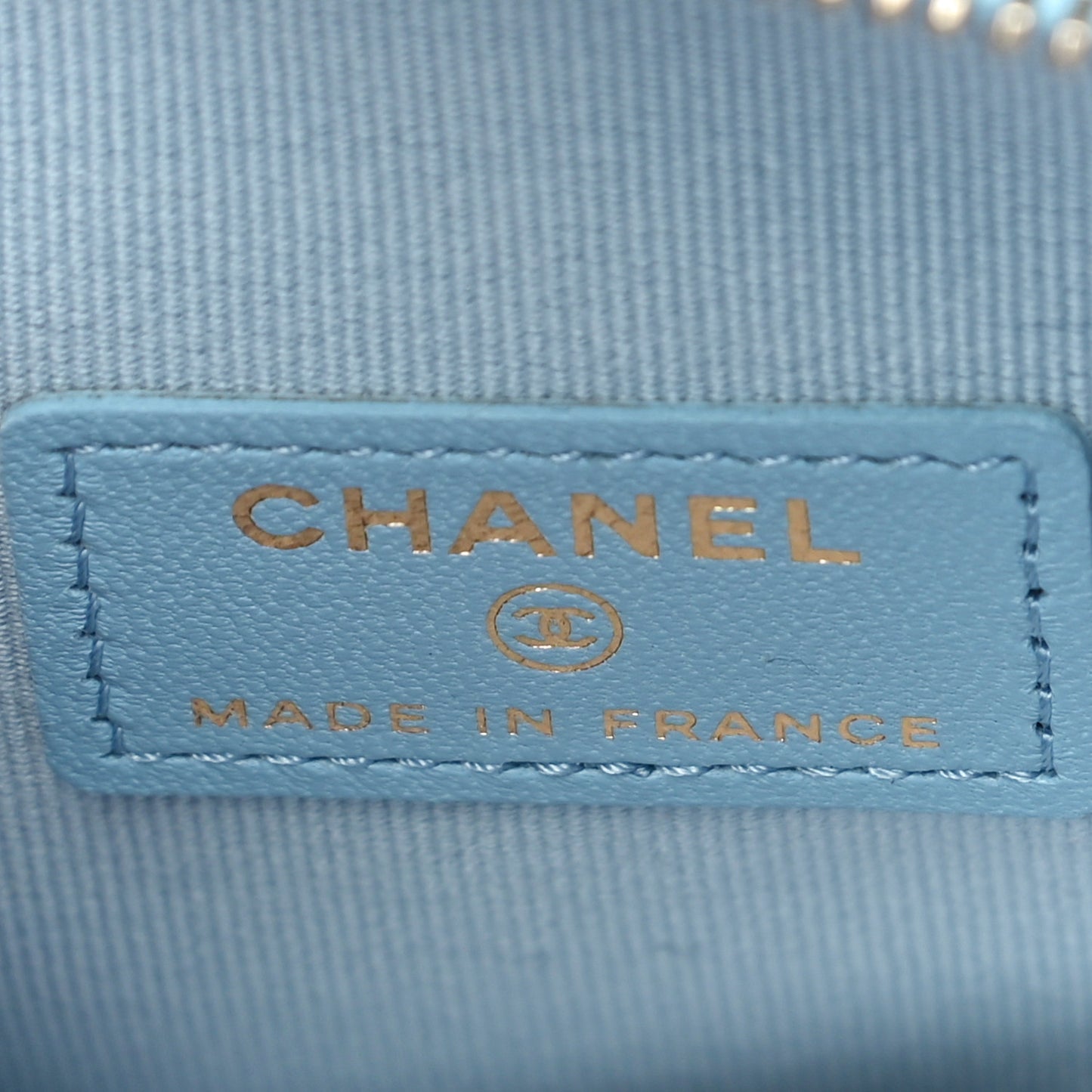 Lambskin Quilted CC In Love Heart Clutch With Chain Light Blue
