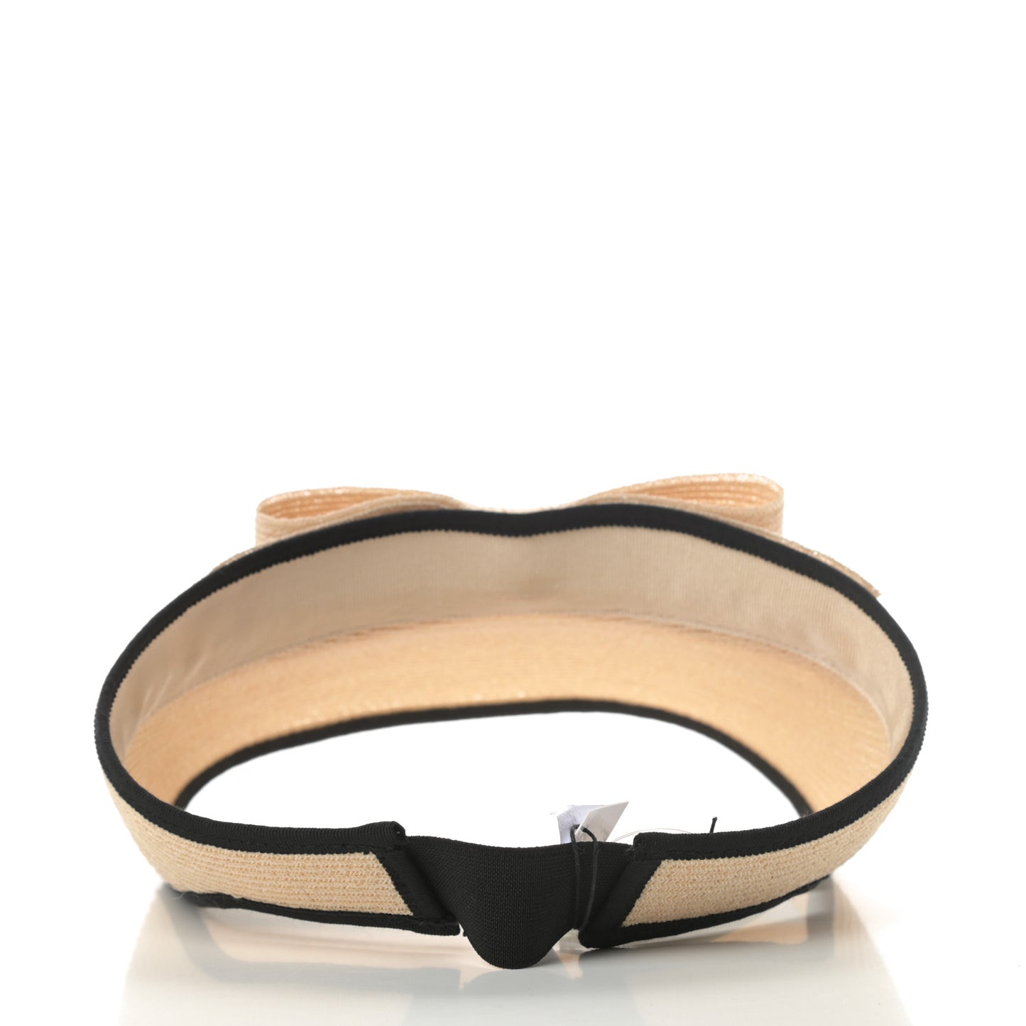 Straw Grosgrain Visor M Beige Black