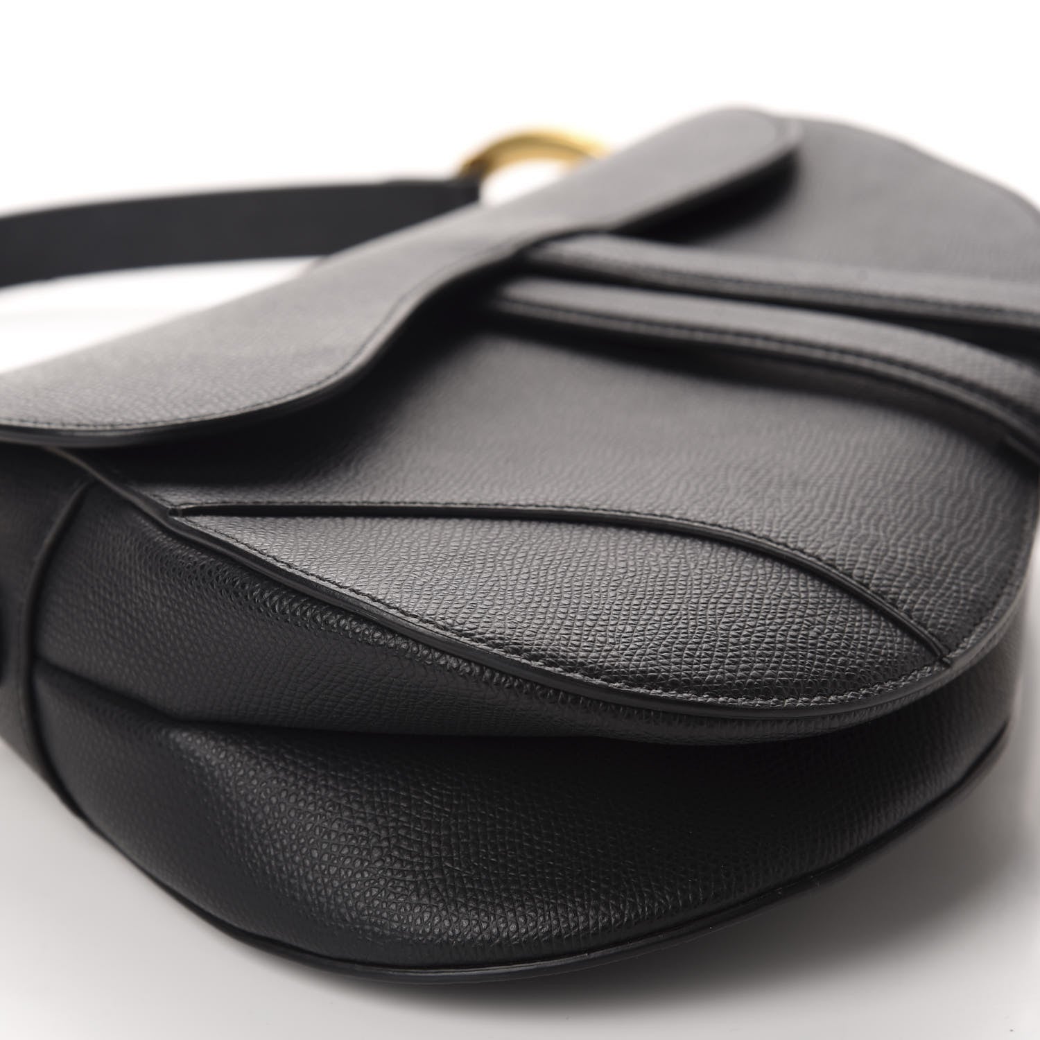 Christian Dior Grained Calfskin Saddle Bag Black 6 of 10