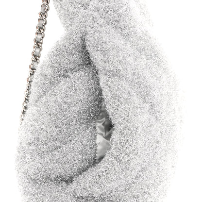 Chanel Lurex Knit Medium Pluto Glitter Tote Silver 14 of 14