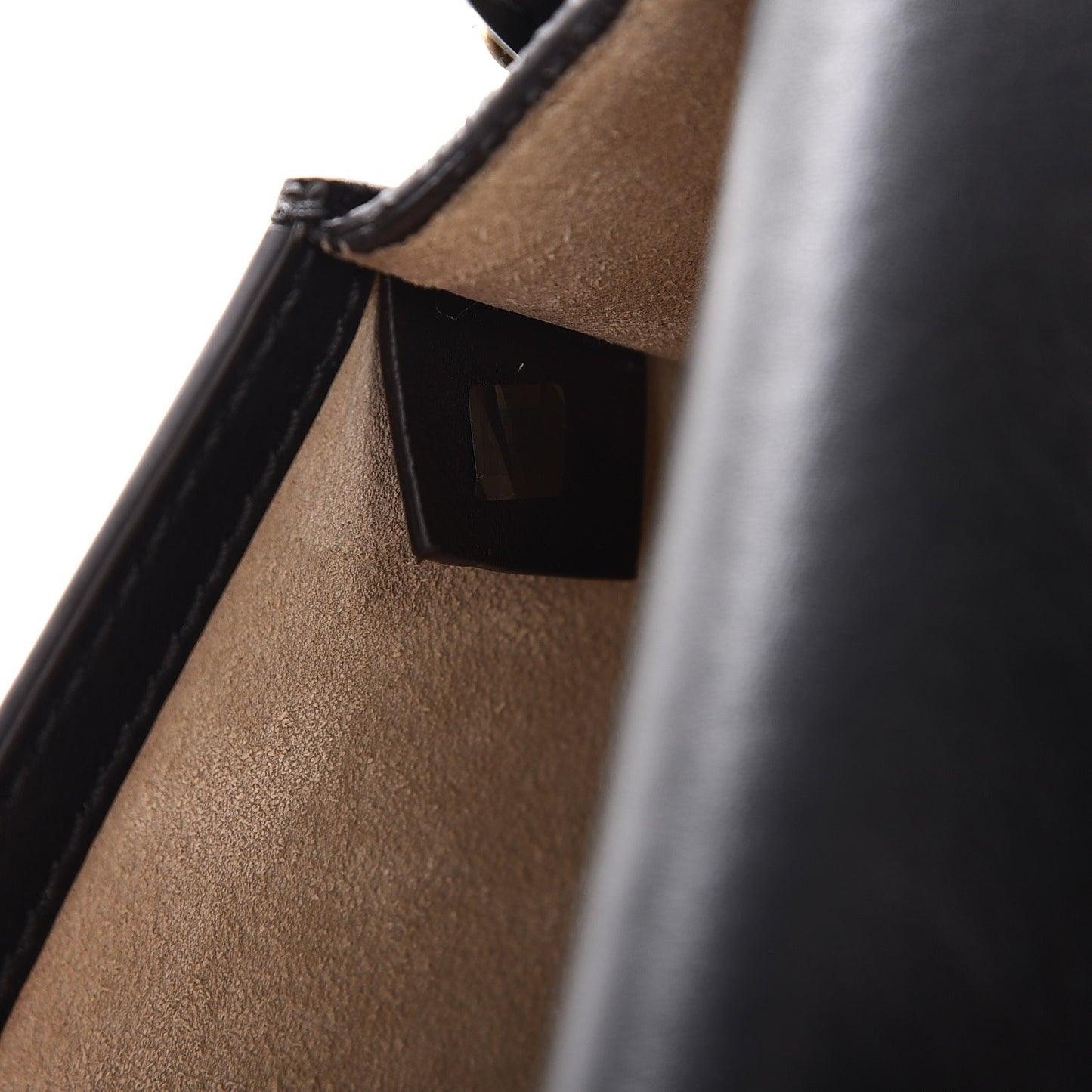 Calfskin Suede Small Nile Bracelet Bag Black