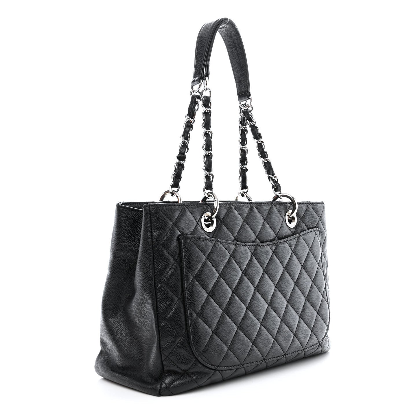 Caviar Quilted Grand Shopping Tote GST Black