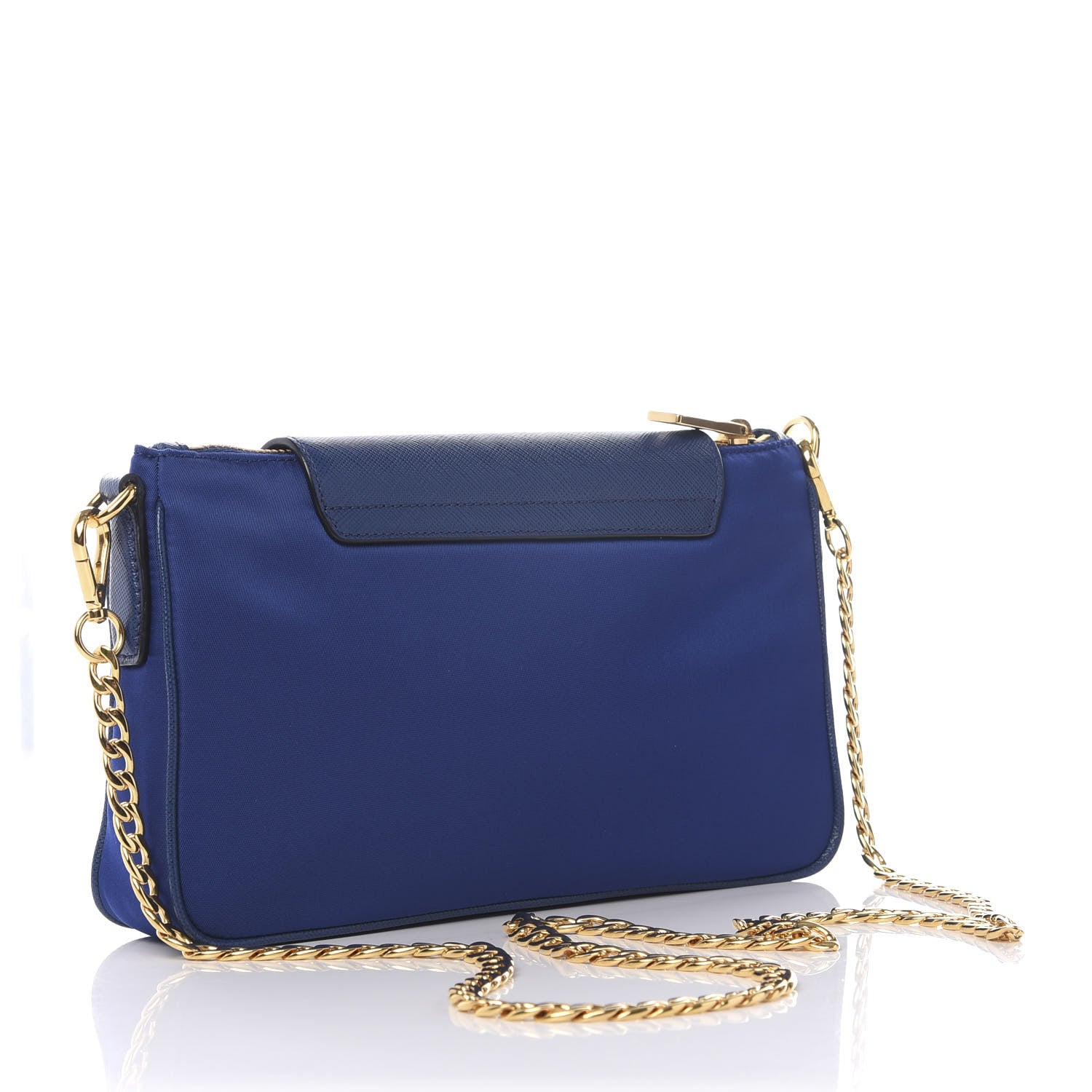 Prada Tessuto Nylon Saffiano Crossbody Bag Bluette 2 of 9