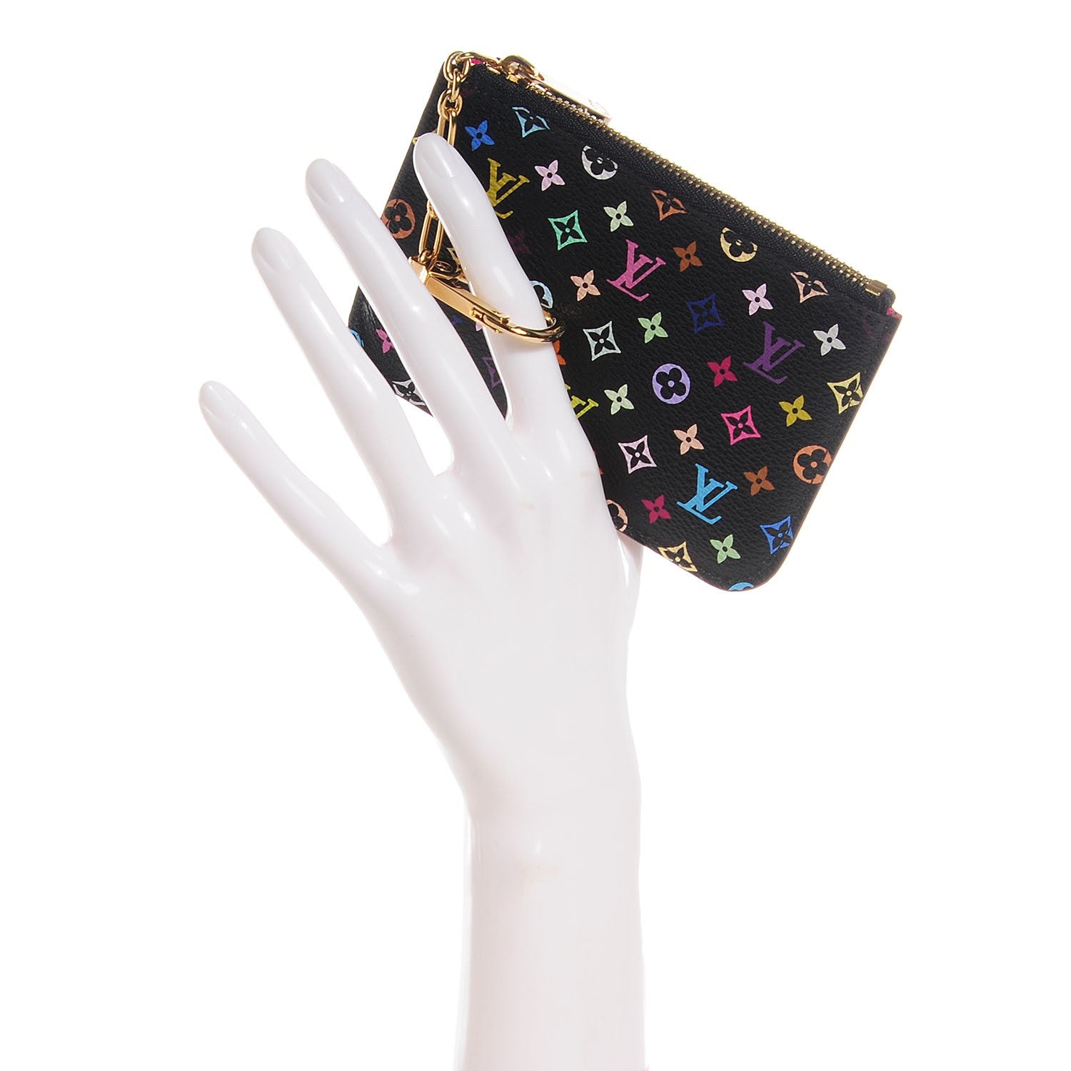Louis Vuitton Monogram Multicolor Key Pouch Black Grenade 2 of 8