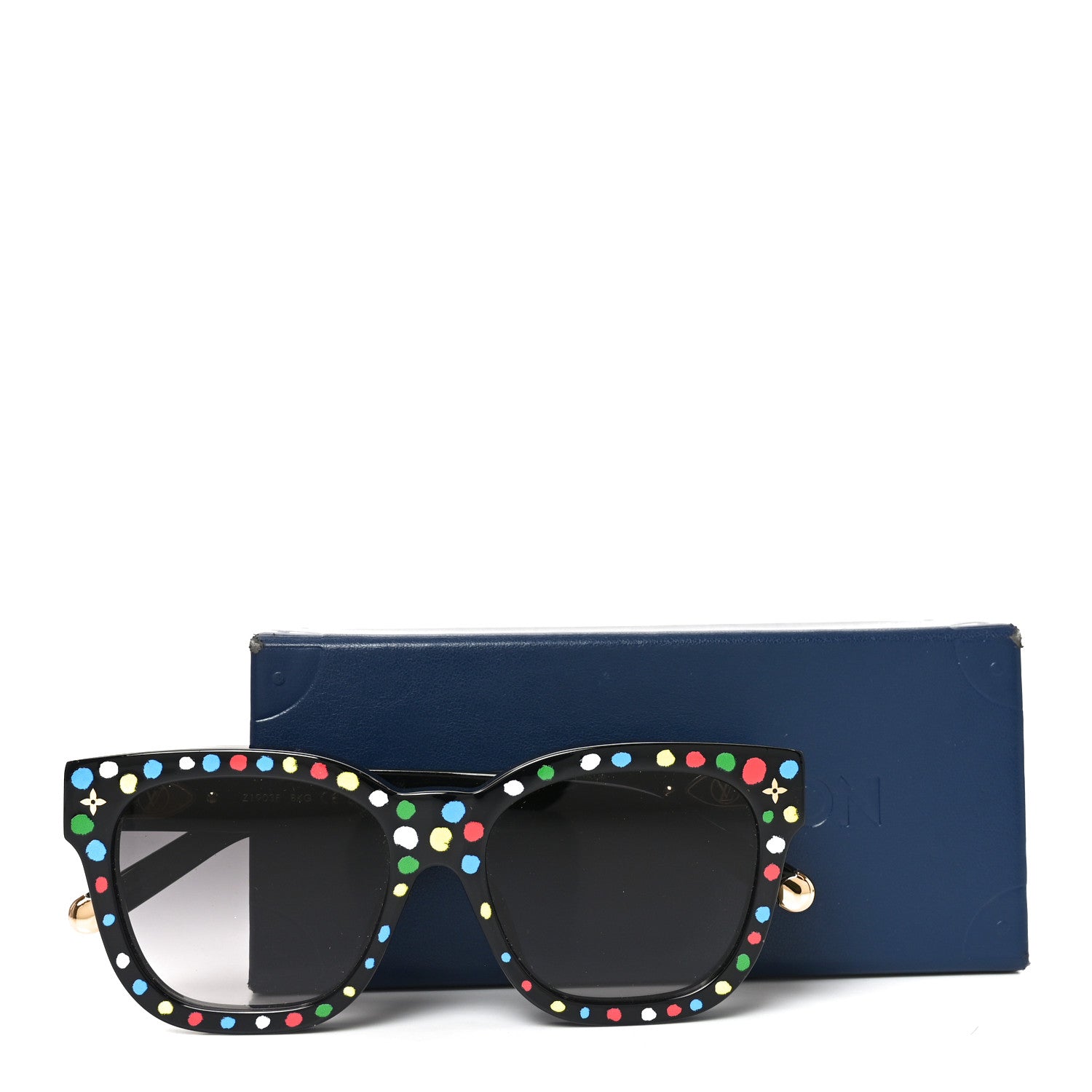 Louis Vuitton LV X YK Acetate Painted Dots Sunglasses Z1903E Black Multicolor 7 of 7