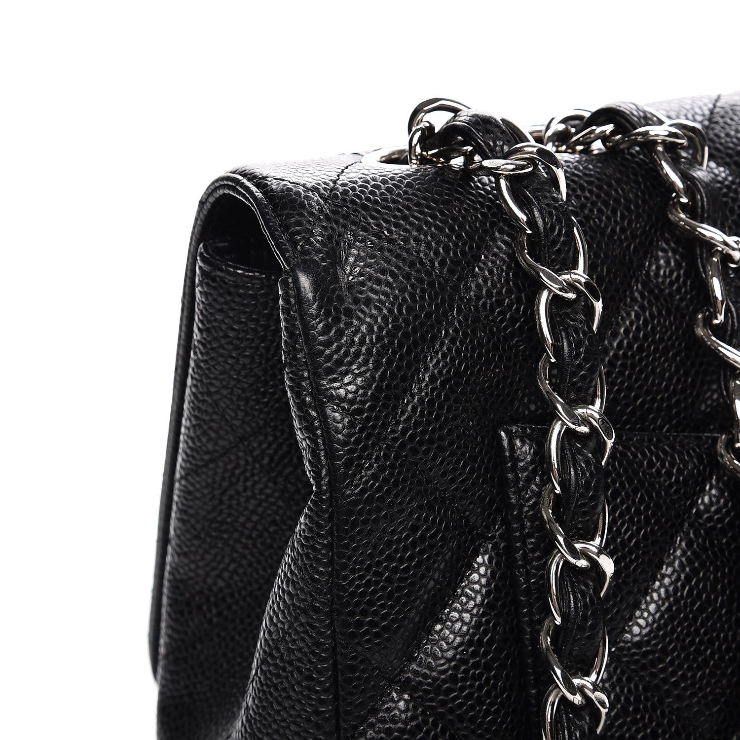 Chanel Caviar Quilted Jumbo Single Flap Black 8 of 11