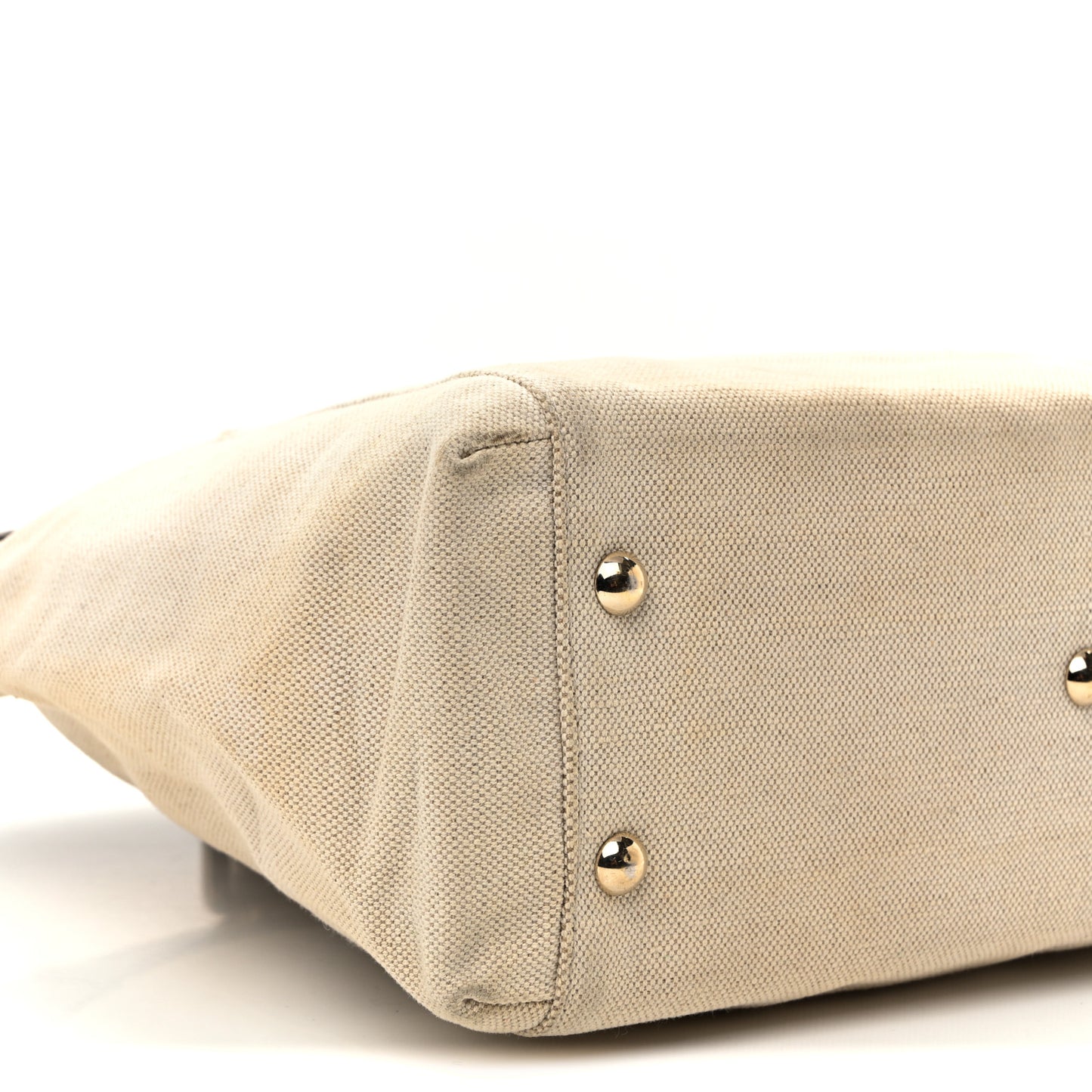 Calfskin Canvas Tote Black White